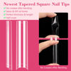 Picture of 504PCS Clear Square Nail Tips, 3XL Tapered Square Nail Tips for Acrylic Nails Professional, Extra Long No C Curve Nail Tips Use for Nail Extension Tips, False Nails for Nail Art 12 Sizes with Box