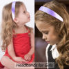 Picture of Atoden Satin Headbands for Women Girls Light Purple Headband 1.18 Inch Wide Thin Hard Headbands Non Slip Ribbon Hair Bands Lavender Plain Headbands for Crafts DIY Costume Holiday Cosplay Gifts