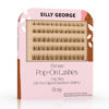 Picture of Silly George Pop-On Lashes - DIY 1-Step Pre-Glued Faux Eyelash Clusters, Natural Look Extensions, Brown - Rosy, 5-7 Pair Set, Pack of 60 Clusters