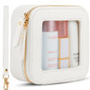 Picture of XUGUXA Clear Makeup Bag | Mini Makeup Bag | Small Makeup Bag/Small Cosmetic Bag for Purse | Cute Leather Makeup Pouch | Purse Organizer | Car Travel Purse Essentials for Women Teens Gift (White Mini)