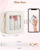 Picture of XUGUXA Clear Makeup Bag | Mini Makeup Bag | Small Makeup Bag/Small Cosmetic Bag for Purse | Cute Leather Makeup Pouch | Purse Organizer | Car Travel Purse Essentials for Women Teens Gift (White Mini)