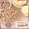Picture of 1200PCS 6mm Resin Rhinestones in Bulk (Champagne), Bedazzling Flatback Crystals for Crafts DIY Nail Decoration, Gems Charms for Tumbler Shoes Clothing Fabric with Pickup Pen and Tweezers