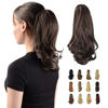 Picture of SOFEIYAN 13" Ponytail Extension Long Curly Ponytail Clip in Claw Hair Extension Natural Looking Synthetic Hairpiece for Women, Dark Brown