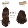 Picture of SOFEIYAN 13" Ponytail Extension Long Curly Ponytail Clip in Claw Hair Extension Natural Looking Synthetic Hairpiece for Women, Dark Brown