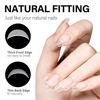 Picture of AILLSA Nail Tips and Glue Gel Kit Short Coffin Nail Tips 240pcs with 2 In 1 Nail Glue Base Coat and Nail Dehydrator, Soft Gel Extension Nail Kit with U V Light Top Coat for DIY Home Salon