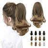 Picture of SOFEIYAN 13" Ponytail Extension Long Curly Ponytail Clip in Claw Hair Extension Natural Looking Synthetic Hairpiece for Women, Ash Brown to Blonde