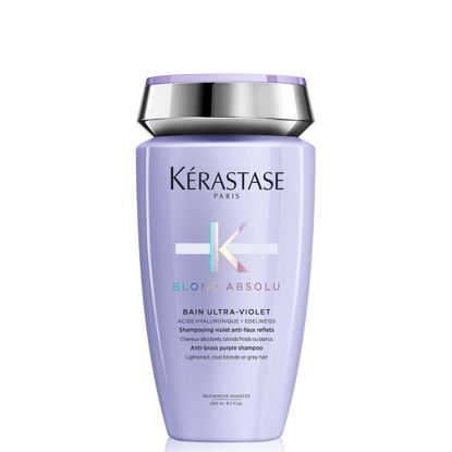 Picture of Kerastase Blond Absolu Ultra-Violet Purple Shampoo | For Lightened, Highlighted and Grey Hair | Neutralizes Brassy and Yellow Undertones | Hydrates and Protects | With Hyaluronic Acid | 8.5 Fl Oz