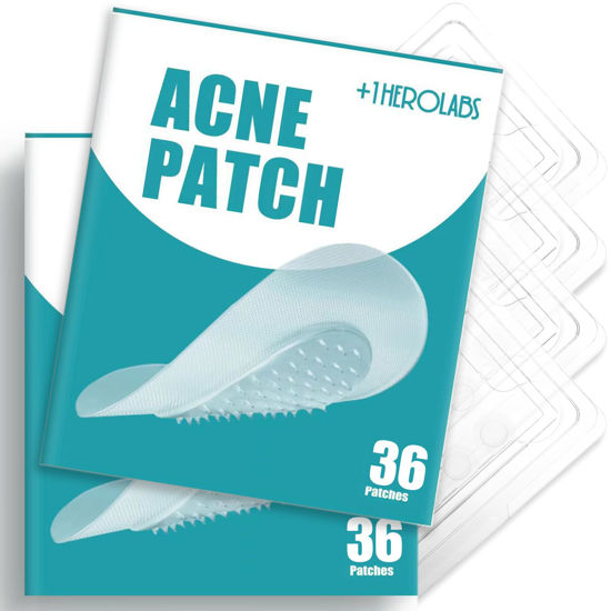 Picture of +1HEROLABS Microdart Acne Patch - Hyaluronate, Salicylic Acid, Vitamin C, Microdart Pimple Patch for Deep, Early Stage and Hidden Pimples (36 Patches - 2 Pack)