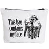 Picture of IHopes+ Funny Skeleton Makeup Bag Gift for Women Best Friends Sister | This Bag Contains My Face Makeup Zipper Pouch Bag Cosmetic Travel Accessories Bag Gifts halloween gifts