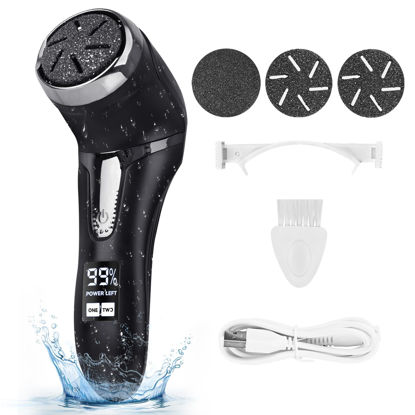 Picture of Nicebirdie Electric Callus Remover for Feet with Vacuum, Premium Portable Pedicure Tools Rechargeable Waterproof 2 Speed Foot File Scrubber Callus Remover Tool Foot Care kit（Black）