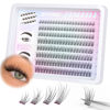 Picture of JIMIRE 160Pcs Self Adhesive Eyelashes Natural Look 9-14MM Wispy Pre Glued Lash Clusters No Glue Needed Press on Lashes Clusters Reusable Self Adhesive Eyelash Clusters Beginners Friendly