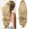 Picture of CHRSHN Blonde Ponytail Extension, Drawstring Ponytail Extension for Women 26 Inch Long Wavy Highlights Pony Tails Hair Extensions Synthetic Clip in Ponytail Hairpiece for Women(H24/88)