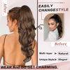 Picture of CHRSHN Ponytail Extension, Drawstring Ponytail Extension for Women 26 Inch Long Wavy Light Brown Pony Tails Hair Extensions Synthetic Clip in Ponytail Hairpiece for Women