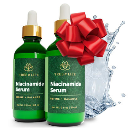 Picture of Tree of Life Beauty Niacinamide Vitamin B3 Serum, Hydrating Face Oil for Dark and Age Spots, Tightens Pores, Facial Serums for Sensitive Skin with Hyaluronic Acid and Vitamin E, 2 Fl Oz (Pack of 2)