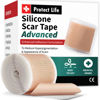 Picture of Medical Grade Silicone Scar Tape Advanced Adhesive Formulation (1.6" x 118") Scar Removal Away Strips for Surgical Scars, Silicone Tape & Keloid Scar Treatment, Reusable Silicone Scar Sheets
