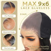 Picture of GUDOZO 9x6 Bob Wig Human Hair Glueless Wigs Human Hair Pre Plucked Pre Cut HD Lace Front Glueless Wigs Human Hair 200% Density Short Straight Bob Wigs for Black Women 12 inch