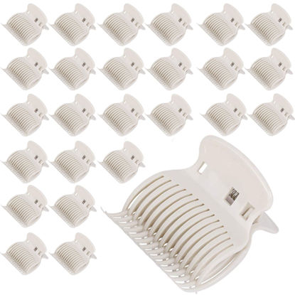 Picture of Tbestmax 24 Hot Roller Clips for Hair Curler Claw Clip Replacement Hair Section Styling for Women Girls White