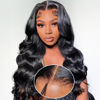 Picture of Hedy Wear and Go Glueless Wigs Human Hair Pre Plucked Pre Cut HD Lace No Glue Body Wave Lace Front Wigs for Black Women Human Hair Glueless with Natural Hairline 180% Density 22 Inch