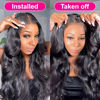 Picture of Hedy Wear and Go Glueless Wigs Human Hair Pre Plucked Pre Cut HD Lace No Glue Body Wave Lace Front Wigs for Black Women Human Hair Glueless with Natural Hairline 180% Density 22 Inch