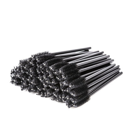 Picture of i-Laesh 100 Pcs Disposable Eyelash Brushes, Mascara Wands, Eye Lash Brush, Spoolies for Eyelash Extensions, Spoolie Eyebrow Eyeshadow Brow Makeup Supplies Kit Cleansing Glitter Applicator Tool