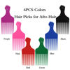 Picture of LEADUWAY Fist Picks for Curly and Afro Hair, Plastic 6.5 inch Lift Picks for Women and Men, Rainbow Set (6 PCS)