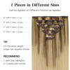 Picture of HOTBANANA Human Hair Clip in Hair Extensions, Balayage Coffee Brown Highlighted Sandy Blonde 120g Clip in Hair Extensions Real Human Hair Straight Remy Hair Clip in Hair Extensions 18 Inch 7pcs