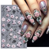 Picture of Rose Nail Stickers for Nail Art Embossed Flower Nail Art Sticker Valentine's Day Nail Art Supplies Red Rose Flower Retro Nail Design 5D Nail Adhesive Sticker Floral for Women Manicure Decoration 2Pcs