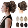 Picture of REECHO Ponytail Extension, 9" Short Curly Wavy Claw Clip Pony tails Hair Extensions HP001 Hairpieces for Women - Ginger Brown