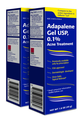 Picture of Generic Taro Adapalene 0.1% Acne Treatment Gel 1.6 oz - Paraben Free - 2 Pack