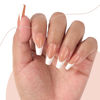 Picture of Canvalite French Tip Press on Nails Gel Nail Tips - 300Pcs Pre-Colored Quick and Easy Fake Nails with Designs Coffin Nails Tips Press on Nails Long DIY Nail Extensions, Nude White