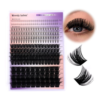 Picture of Lash Clusters With Bottom Lashes 356PCS 100D/200D Multi-types Fluffy Lash Clusters C/D Curl Wispy Individual Lashes Spike Volume Cluster Eyelash Extensions By Wendy Lashes(100/200D-0.07D)