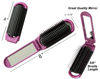 Picture of 2 Pink ALAZCO Folding Hair Brush With Mirror Compact Pocket Size Travel Car Gym Bag Purse Locker Swimming Camping Sleepover Gift and more