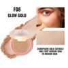 Picture of Oulac Shimmery Blush Makeup| 2 in 1 Powdery Cream Blush & Highlighter| Golden Hour Makeup Bronzer Illuminating | Rich Colors &Blendable | Vegan & Cruelty-Free| F08 Glow Gold 4.8g
