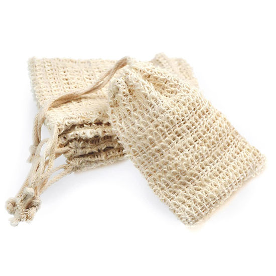 Picture of ZEPELOFFY Soap Bag,5 Packs Bar Soap Pouch,Sisal Soap Saver Bags Mesh for Exfoliating, Shower,Scrubber
