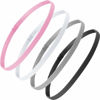 Picture of 4 Pieces Thick Non-Slip Elastic Sport Headbands Hair Headbands for Women and Men (Black, White, Gray, Pink)