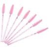 Picture of BTYMS 100 Pieces Disposable Lash Wands Eyelash Brushes with Crystal Handle Eyebrow Brushes Spoolies for Eyelash Extensions - Pink
