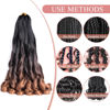Picture of French Curl Braiding Hair 24 Inch Curly Braiding Hair Pre Stretched 75g/pack 8 Packs Bouncy Braids Hair for Black Women Hair Extensions (24inch,8 pack,C16)