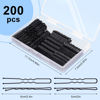 Picture of TsMADDTs Bobby Hair Pins Kit, 200PCS U Shaped Bobby Pins Black for Women, Ballet Buns with Box, 2.4IN and 2IN