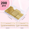 Picture of TsMADDTs Hair Pins, 200PCS Blonde Bobby U Shaped Hair Pins for Women, Buns Nets with Box, 2.4IN & 2IN