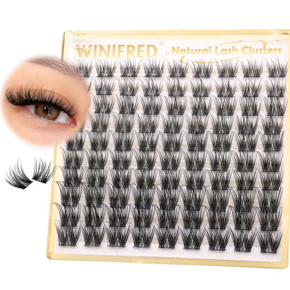 Picture of Winifred Wispy Lash Clusters Natural Look Individual Lashes C Curl Cluster Eyelash Extensions 10-16mm DIY Eyelash Clusters Natural Lash Extension Waterproof Lashes Clusters