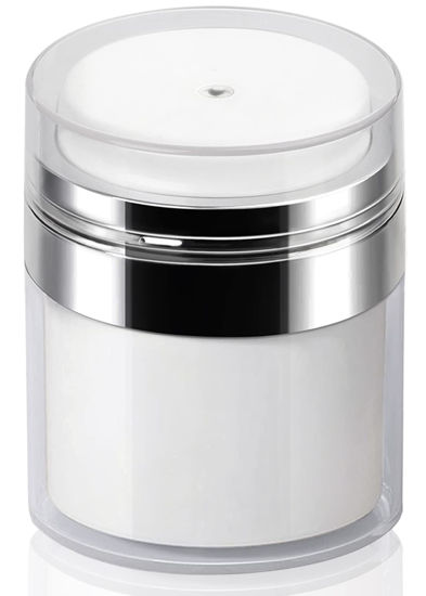 Picture of Airless Pump Jar - 0.5 Oz Travel Lotion Container Pump Dispenser for Cream, Refillable Empty Subpackage Jar Vacuum Bottle for Moisturizer, Skincare, Makeup
