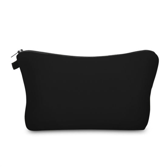 Picture of Aiphamy Cute Travel Makeup Bag Cosmetic Bag Small Pouch Gift for Women (Plain Black)