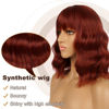 Picture of LANCAINI Short Bob Wigs with Bangs for Women Loose Wavy Wig Curly Wavy Shoulder Length Bob Synthetic Cosplay Wig for Girl Colorful Costume Wigs (Auburn)