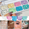 Picture of 8 Color Face Cheek Highlighter Makeup Palette Shimmer Glitter Iridescent Multichrome Holographic Eyeshadow Palette Purple Rainbow Glitter Highlighter Makeup Highlight and Contour Palette Eye Makeup
