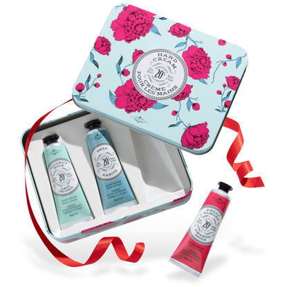 Picture of La Chatelaine 20% Shea Butter Hand Cream Travel Size Tin, Gift Set for Women, Nourishing Hand-Care Set for Mother's Day (Coconut Milk, Shea, Lychee Cranberry)