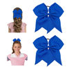 Picture of Large Cheer Bows for Cheerleaders Deep Blue Hair Bows for Girls Softball Hair Bows Teen Girls College Sports Elastic Ponytail Holder School Cheerleading Hair Accessories 8 Inch Bows for Girls 2 Pcs