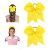 Picture of Large Cheer Bows for Cheerleaders - Softball Ponytail Holders, Elastic School Hairbows for Teen Girls & College Sports, 8 Inch Yellow Hair Bows (2 Pcs)