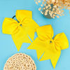 Picture of Large Cheer Bows for Cheerleaders - Softball Ponytail Holders, Elastic School Hairbows for Teen Girls & College Sports, 8 Inch Yellow Hair Bows (2 Pcs)