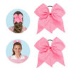 Picture of Large Pink Cheer Bows - Cheerleaders Hair Accessories, Softball Elastic Ponytail Holders for Teen Girls, College Sports, School Cheerleading, 8 Inch, 2 Pcs