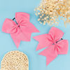 Picture of Large Pink Cheer Bows - Cheerleaders Hair Accessories, Softball Elastic Ponytail Holders for Teen Girls, College Sports, School Cheerleading, 8 Inch, 2 Pcs